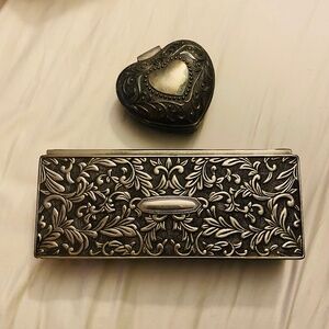 Vintage Godinger Jewelry Box ~ rectangular and heart shaped